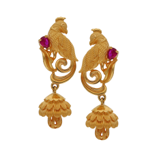 FASHIONABLE PARROT SHAPED GOLD EARRINGS